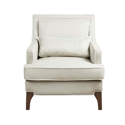 Collin Cream/Dark Brown Arm Chair