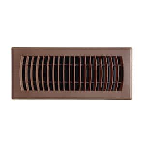 4 in. x 10 in. Plastic Floor Register in Mahogany Grain