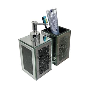Ambrose Exquisite 2-Piece Square Soap Dispenser and Toothbrush Holder