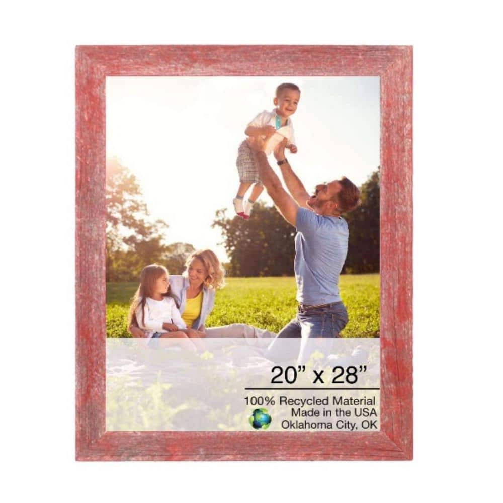 HomeRoots Victoria 20 in. W. x 28 in. Rustic Red Picture Frame ...
