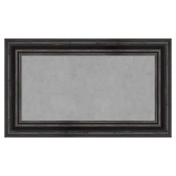 Amanti Art Rustic Pine Black 29 in. x 17 in Framed Magnetic Board