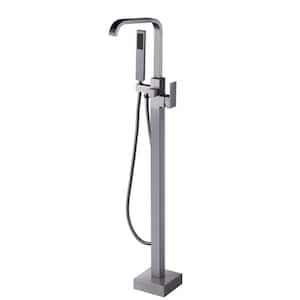 Single-Handle Freestanding Tub Faucet with Handheld Shower in. Brushed Nickel