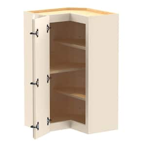 Newport 21 in. W x 21 in. D x 36 in. H in Cream Painted Plywood Assembled Wall Kitchen Corner Cabinet with adj shelves