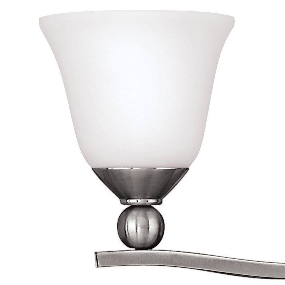 Elegance Brushed Nickel 3-Light Bath Fixture with Etched Opal Shades