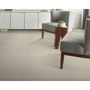 Sand Harbor - Meadow/Ivory - Green 12 ft. 27 oz. Wool Loop Installed Carpet