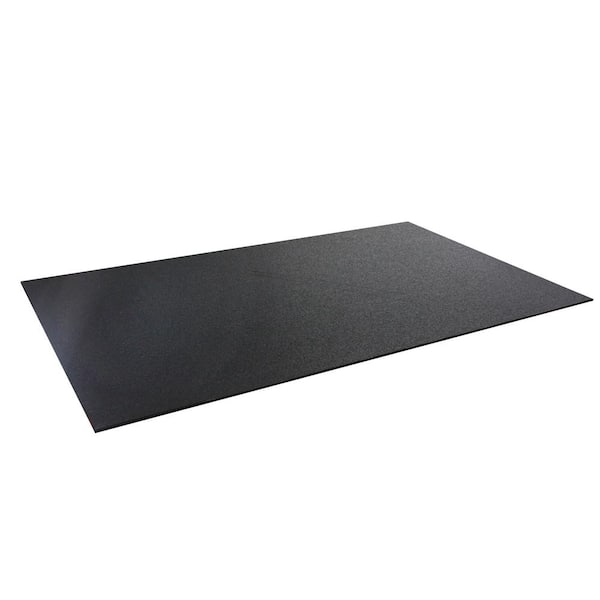 RUBBER KING 4 ft. x 6 ft. x 0.118 in. Black Rubber Fitness Utility Mat (24 sq. ft.)