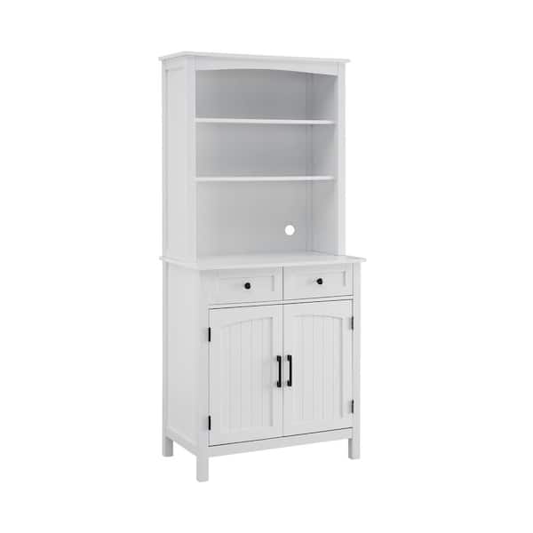 Home Source Industries Home Source Jill Zarin White China Cabinet with Wood Doors