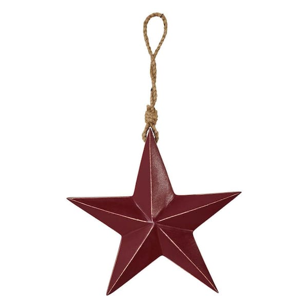 Americana 4th of July Red Wooden Star Ornament