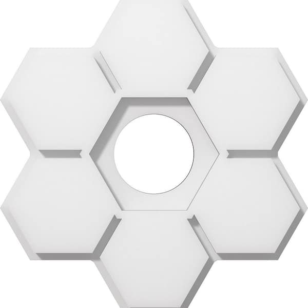 Ekena Millwork 1 in. P X 4 in. C X 12 in. OD X 3 in. ID Daisy Architectural Grade PVC Contemporary Ceiling Medallion