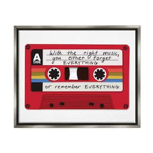 With The Right Music Vintage Cassette Design by Kamdon Kreations Floater Framed Typography Art Print 31 in. x 25 in.