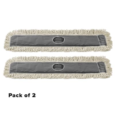 36 in. Cotton Dust Dry Mop Replacement Head (2-Pack)