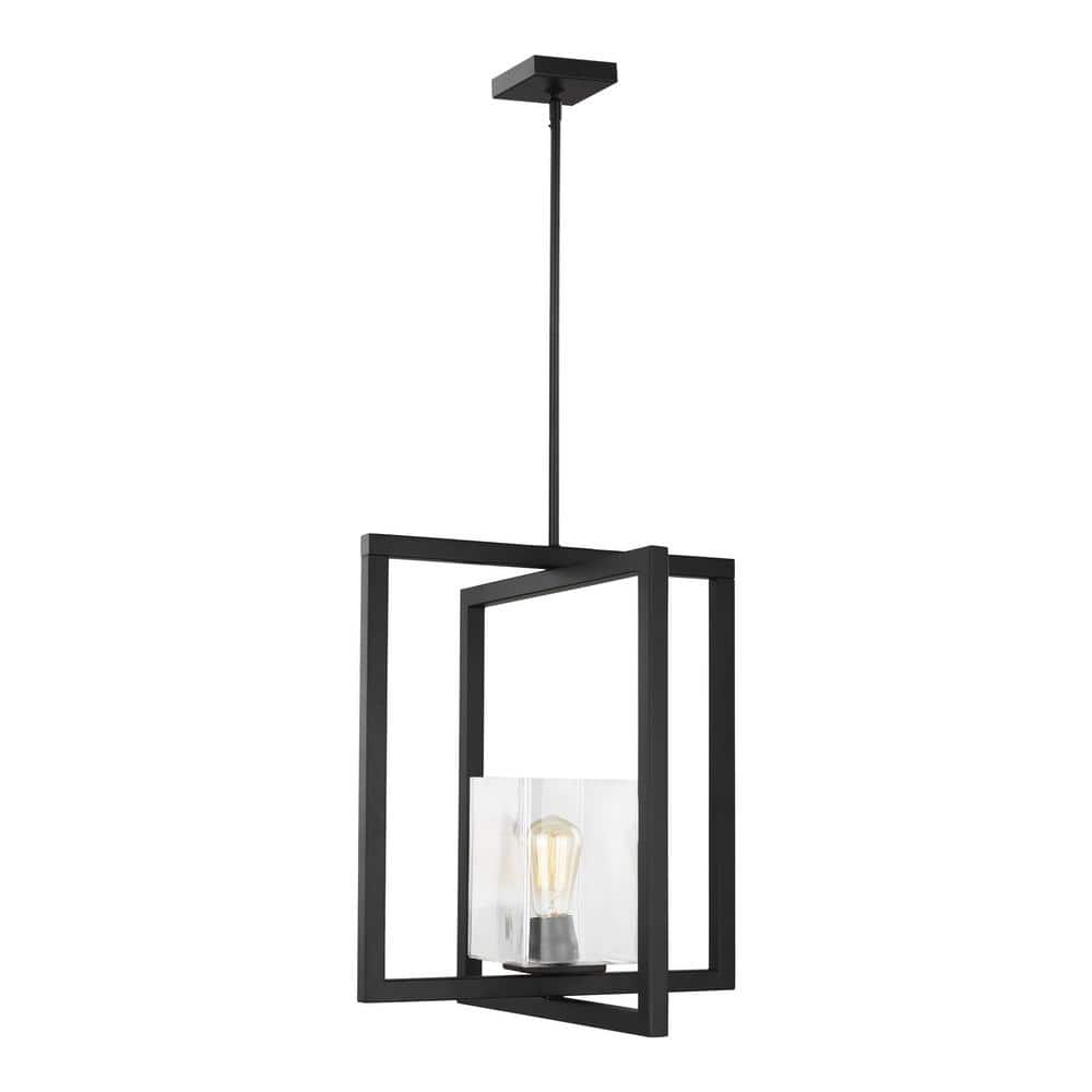 Mitte 1-Light Midnight Matte Black Statement Hanging Pendant with Clear Glass Shade price history on PriceWatchPro