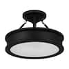 Home Decorators Collection Grafton 15 in. 3-Light Coal Semi-Flush Mount Ceiling Light 25955