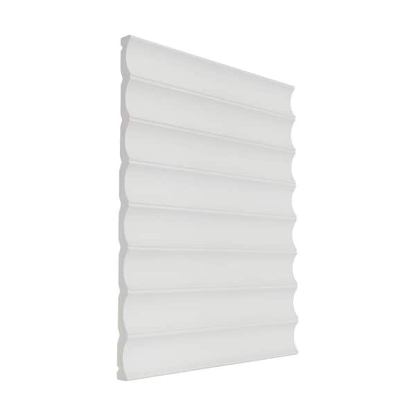 ORAC DECOR 1/2 in. D x 9-7/8 in. W x 4 in. L Primed White Plain Modern Valley Polyurethane 3D Wall Covering Panel Moulding Sample