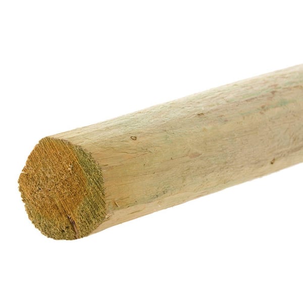 5 in. x 5 in. x 8 ft. Pressure-Treated Pine Round Fence Post 102589 ...