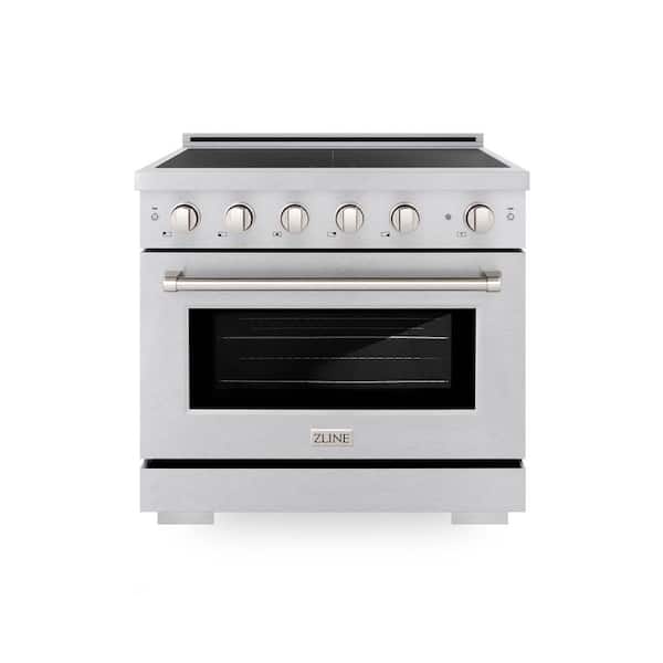 36 in. 5.2 cu. ft. Paramount Induction Range with 5 Element Cooktop and Electric Convection Oven in Satin Stainless