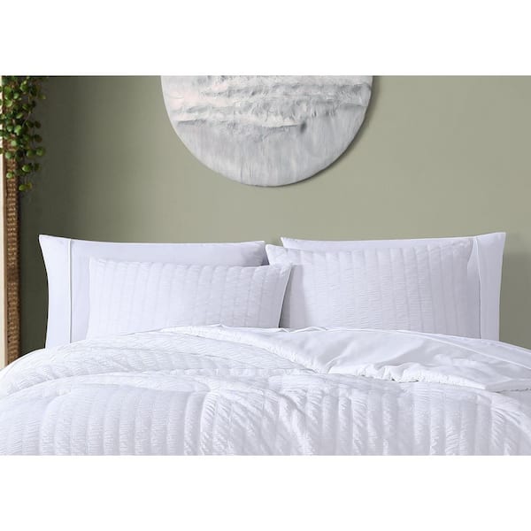 Unbranded Julie 3-Piece White Queen Polyester Comforter Set