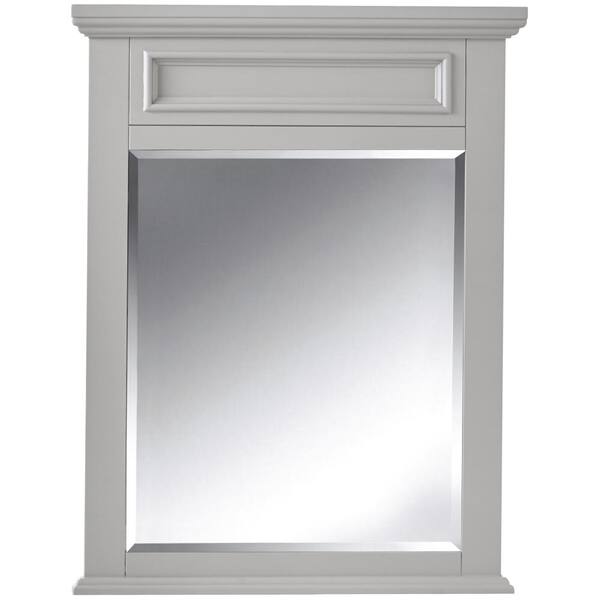 Home Decorators Collection Sadie 28 in. W x 36 in. H Bathroom Single Wall Mirror in Dove Grey