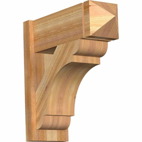 Ekena Millwork 8 in. x 22 in. x 22 in. Olympic Arts and Crafts Rough Sawn Western Red Cedar Outlooker