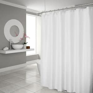 Hotel Waffle 70 in. x 72 in. Classic Shower Curtain White