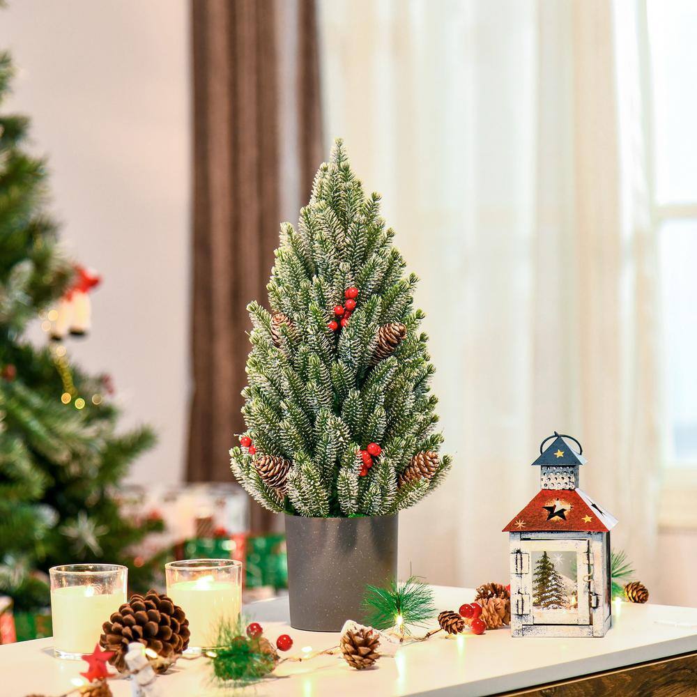 1 .5 ft. Unlit Miniature Snow-Flocked Tabletop Artificial Christmas Tree, H