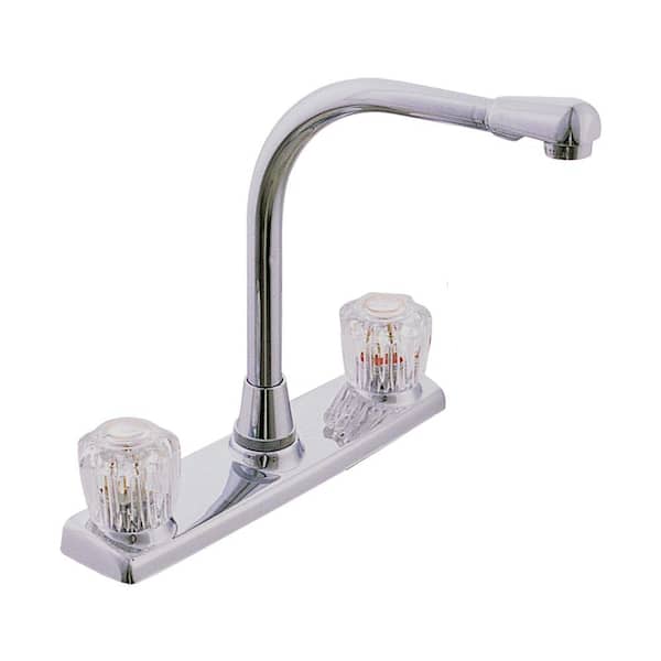 EZ-FLO High-Rise 2-Handle Standard Kitchen Faucet with Side Sprayer in Chrome