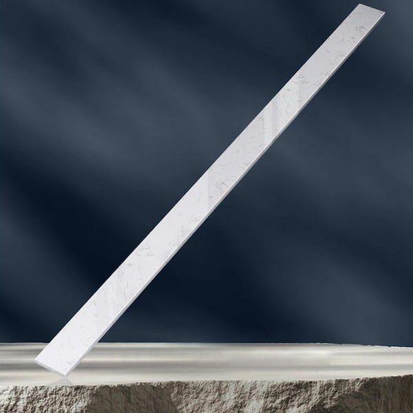 66 in. Engineered Stone Vanity Backsplash 4 in. Bathroom Vanity Back Splash in Carrara White