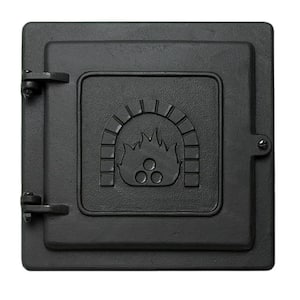 10.5 in. Tall Matte Black Cast Iron Clean Out Door