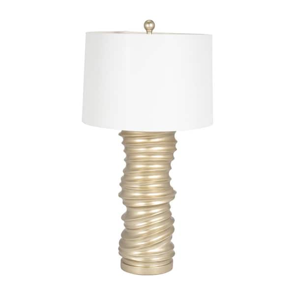 Liv & Skye 29 in. Gold Resin Modern Stacking Rings Table Lamp