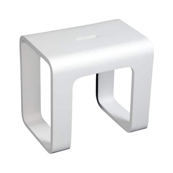 Kingston Brass Descanso 17 in. x 12 in. Freestanding Shower Seat in Matte White
