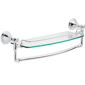 20.51 in. W x 6.04 in. D Decorative Wall Shelf, Chrome Glass Shelves for Bathroom