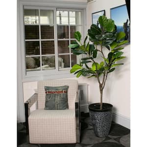 7 ft. Green Artificial Fig Tree In Fiberstone Planter