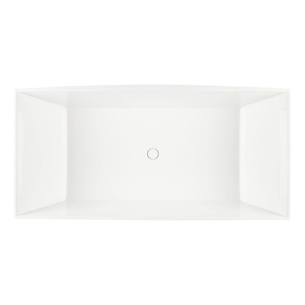 Carraway 66'' Glossy White Solid Surface Freestanding Bathtub