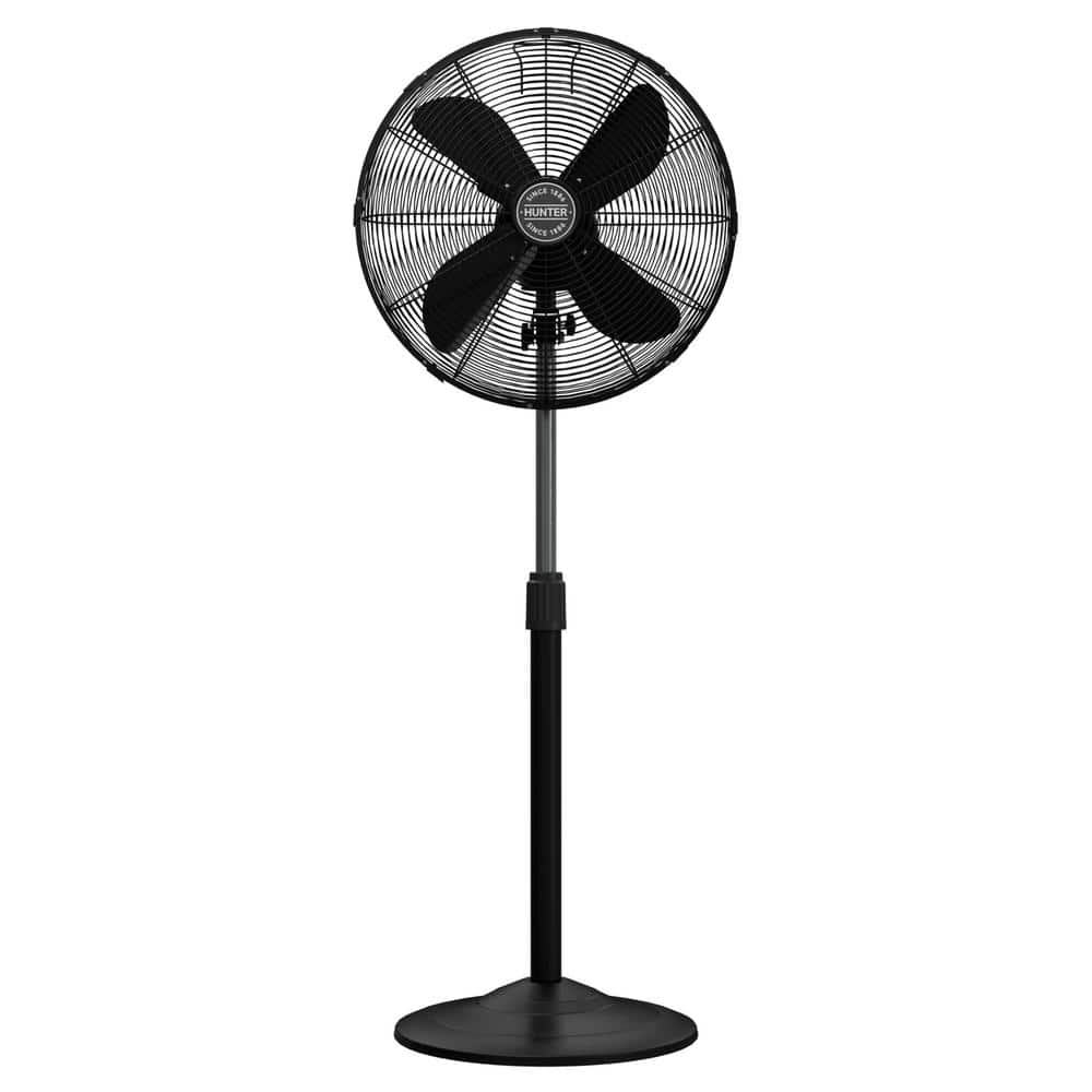 Hunter Classic 16 in. 3-speed Pedestal Fan in Matte Black with Non