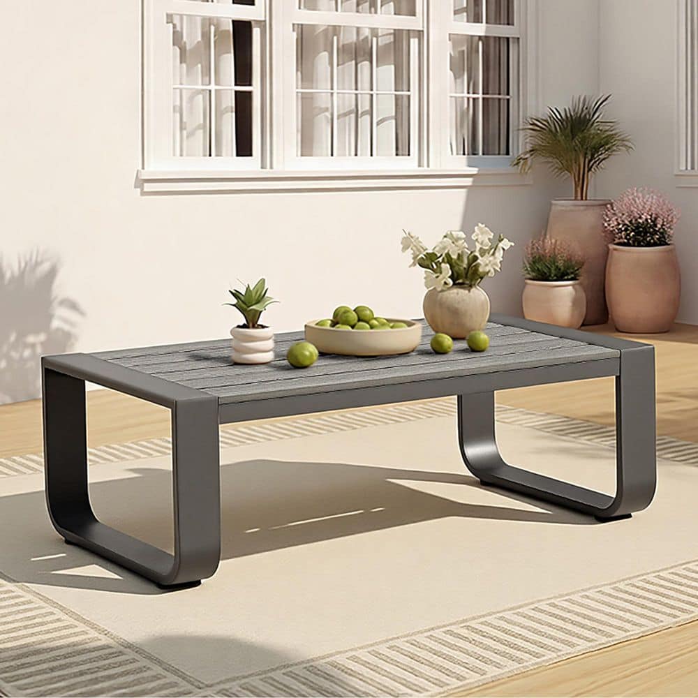 Sebastian Gray Aluminum Coffee Table for  Patio Conversation Set with Plush Fabric Cushion,Rust-resistant,Weatherproof price history on PriceWatchPro