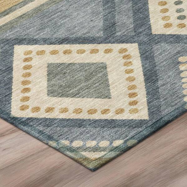 Chantille Machine Washable Indoor/Outdoor Abstract ACN3128 Denim 2 ft. x 7 ft. Runner Rug