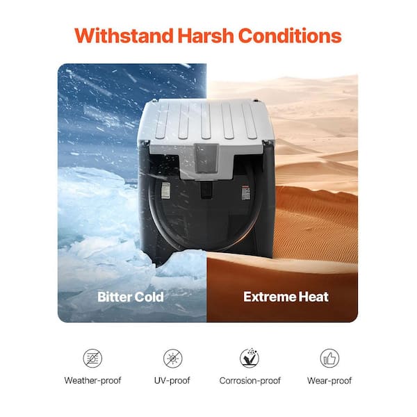 Portable Diesel Tank, 58 Gal. Capacity and 10 GPM Flow Rate, Fuel Tank with 12V Electric Transfer Pump and 13.1 ft. Hose