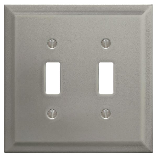 Questech Nickel Satin 2-Gang Toggle Bevel Wall Plate
