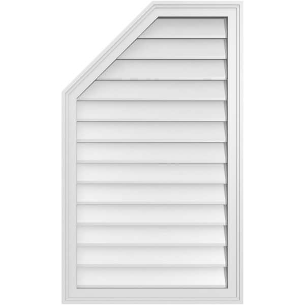 Ekena Millwork 24 in. x 40 in. Octagonal Surface Mount PVC Gable Vent: Decorative with Brickmould Frame