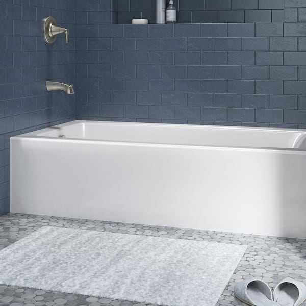 Elmbrook 60 in. x 30.25 in. Soaking Bathtub with Left-Hand Drain in White