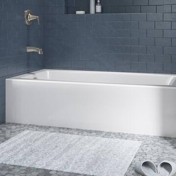 Elmbrook 60 in. x 30.25 in. Soaking Bathtub with Left-Hand Drain in White