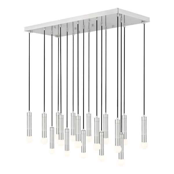 Stari 17-Light Brushed Nickel Chandelier for Indoor Use with No Bulbs Included