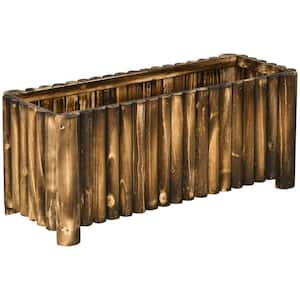 Wooden Raised Bed Garden Flower Planter Box with 4 Drainage Holes