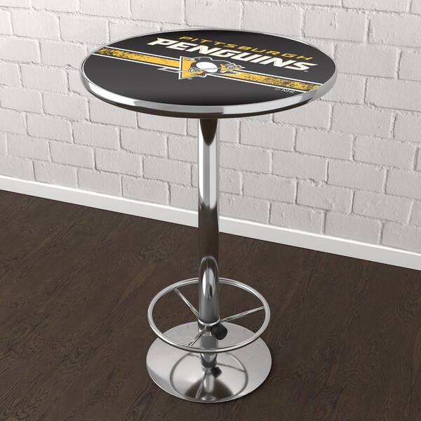 Unbranded Pittsburgh Penguins Logo Yellow 42 in. Bar Table