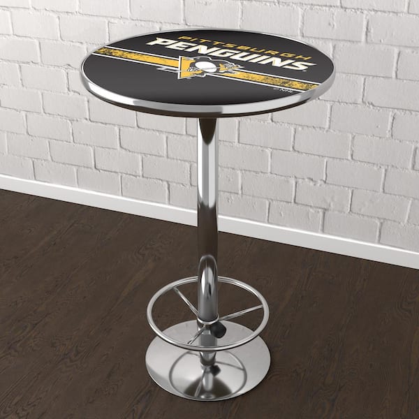 Unbranded Pittsburgh Penguins Logo Yellow 42 in. Bar Table