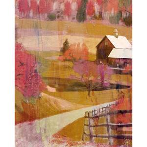 20 in. x 24 in. Horizon Worldwide Farmhouse in Autumn Planked Unframed Nature Wood Wall Art Print