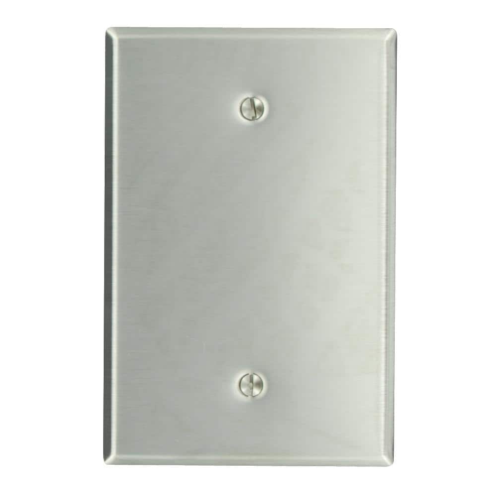 Leviton 1Gang Stainless Steel 430 Blank Plate Metal Jumbo