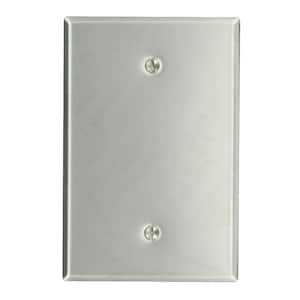 1-Gang No Device Blank Wallplate, Oversized, 430 Stainless Steel, Box Mount, Stainless Steel