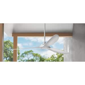 Tager 72 in. Smart Indoor/Outdoor Matte White Ceiling Fan with Remote Control Powered by Hubspace