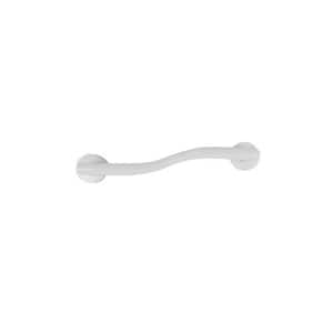 14 in. Left-Hand Modern Wave Shaped Grab Bar in Powder White